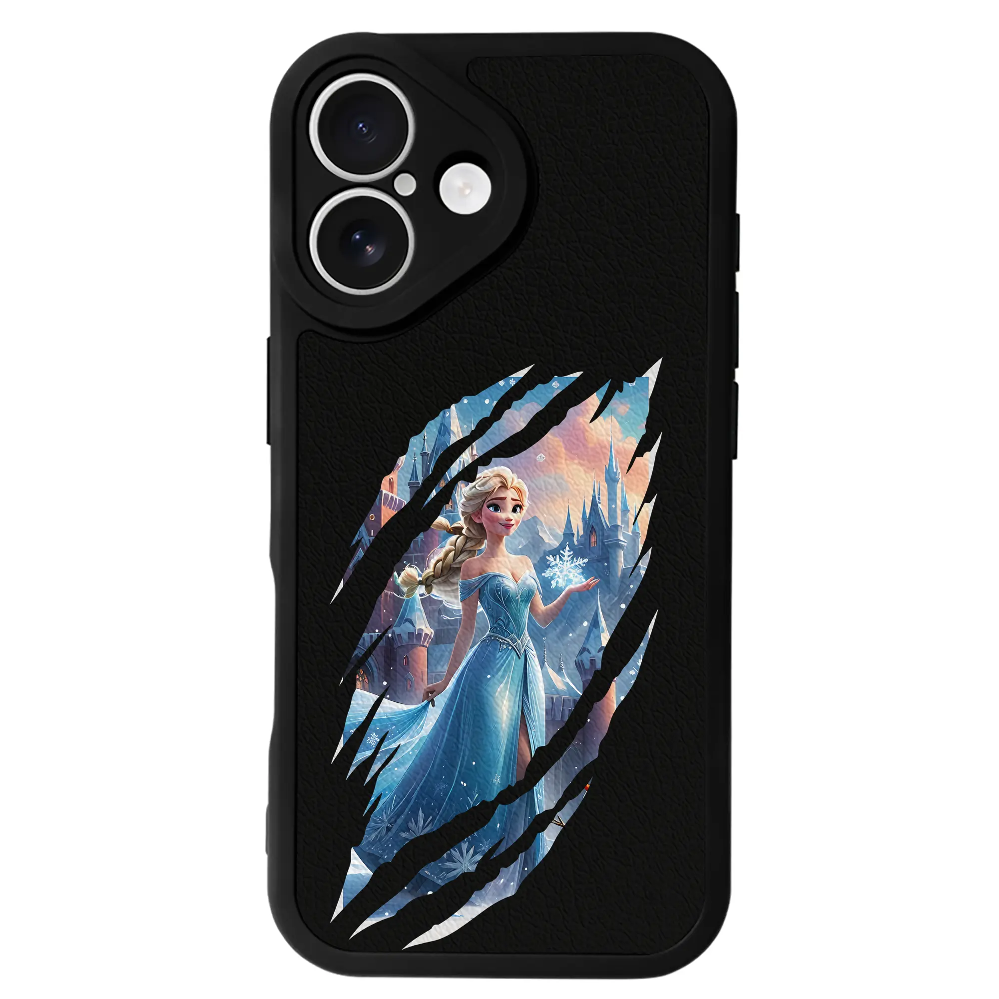 アナと雪の女王(Frozen) グッズ エルサ(Elsa) - IPhone 16シリーズ対応 ・ シリコンスマホケース ・ レザー調 ・ 高精度フィット ・ 耐衝撃 ・ ワイヤレス充電対応 ・ 精密カット